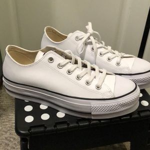 white platform converse
